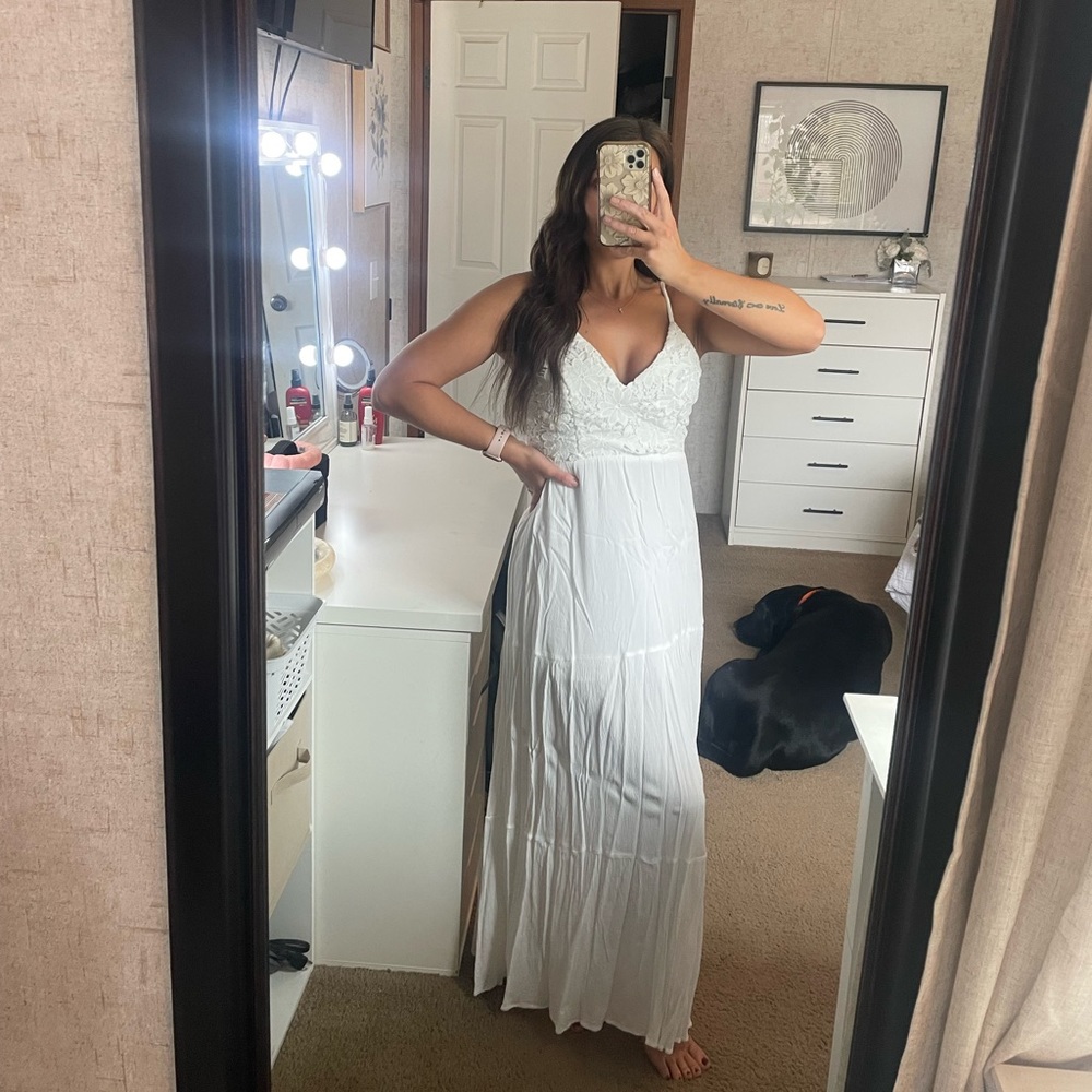 White long dress I wore for mommy & daughter photos.. wore one time.